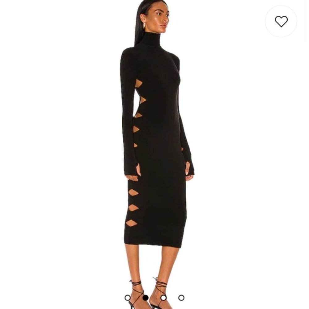 NORMA KAMALI Long Sleeve Alligator Turtleneck Dress - Lg